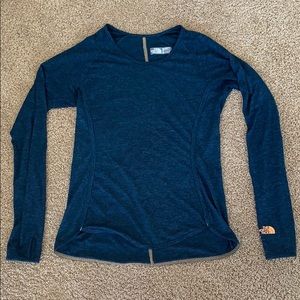 Blue long sleeve North Face top